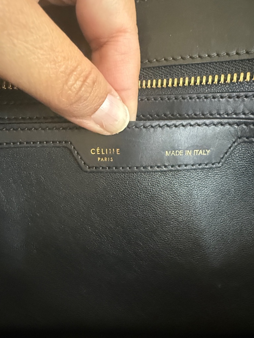 Céline Trapeze Shoulder Bag in Taupe, Navy Blue, and Black - Picture 2 of 14